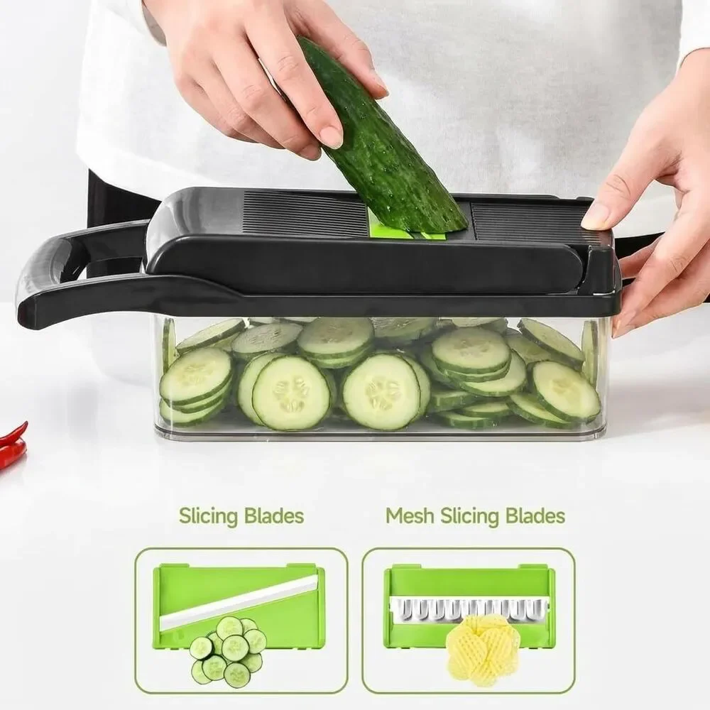 Vegetable Slicer Dicer Shredder Chopper 15pc Meal Prep Kitchen Aid Fruit Press